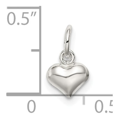 Sterling Silver Puff Heart Charm – view 5