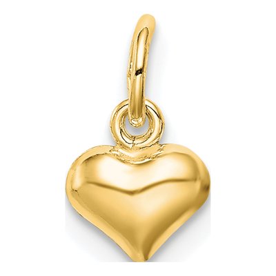 Gold-Plated Sterling Silver Puff Heart Charm