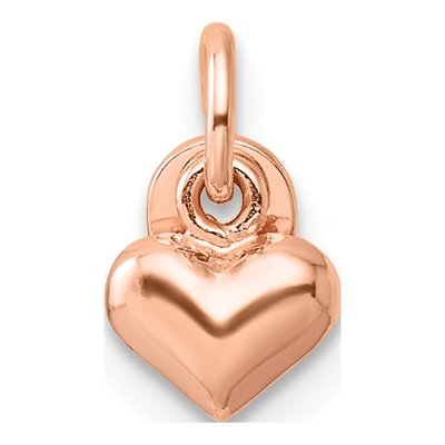 Rose Gold-Plated Sterling Silver Puffed Heart Pendant