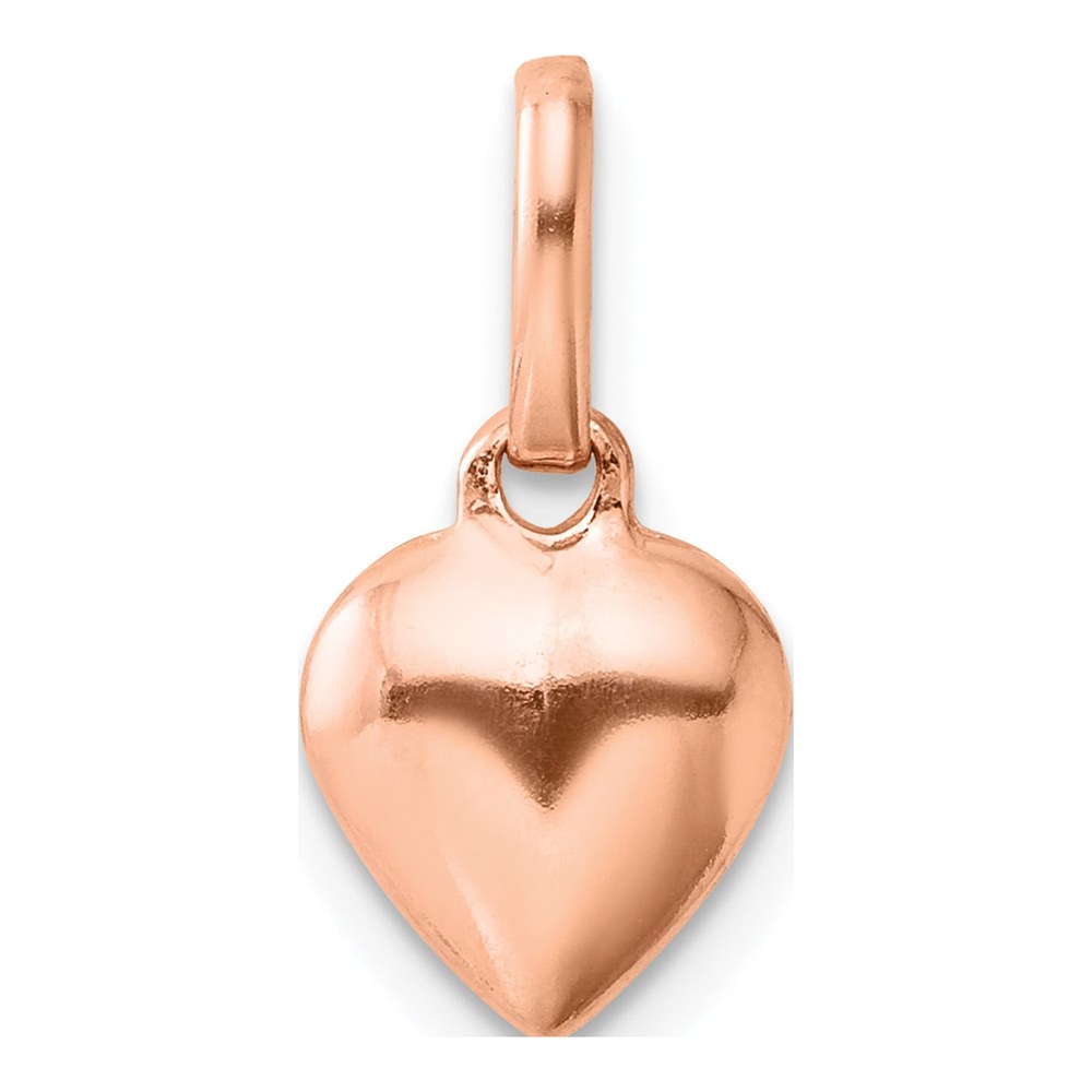 Rose Gold-Plated Sterling Silver Puffed Heart Pendant