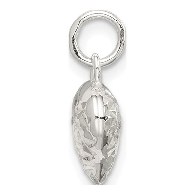Sterling Silver Diamond-Cut Puff Heart Charm – view 3