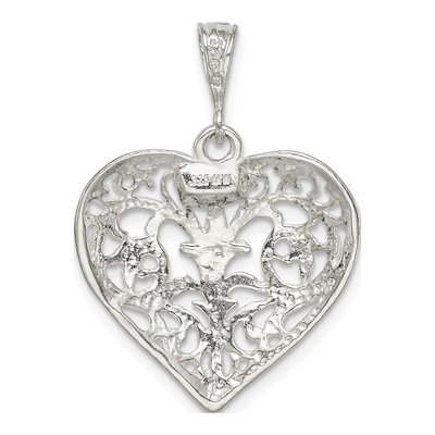 Sterling Silver Filigree Heart Pendant – view 5
