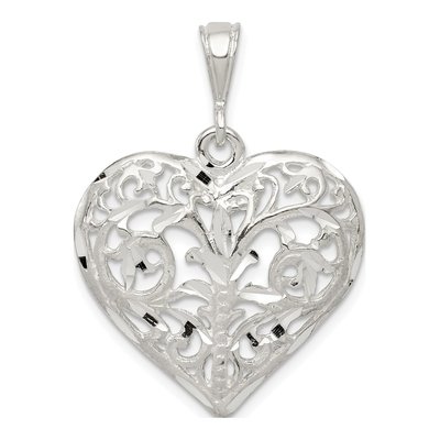 Sterling Silver Filigree Heart Pendant