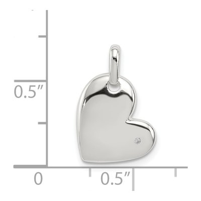 Sterling Silver Diamond Heart Pendant – view 4