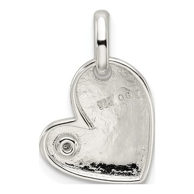 Sterling Silver Diamond Heart Pendant – view 5