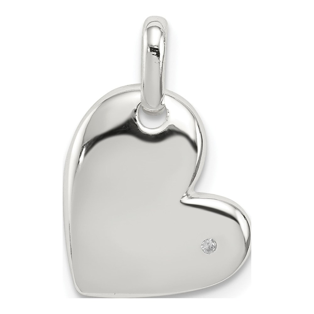 Sterling Silver Diamond Heart Pendant