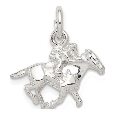 Sterling Silver Horse Rider Pendant