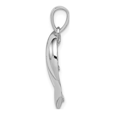 Sterling Silver CZ Heart Cross Pendant – view 3