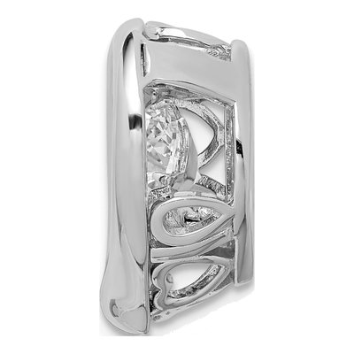 Sterling Silver CZ Heart Pendant – view 3