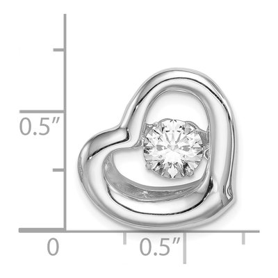 Sterling Silver CZ Heart Pendant – view 5