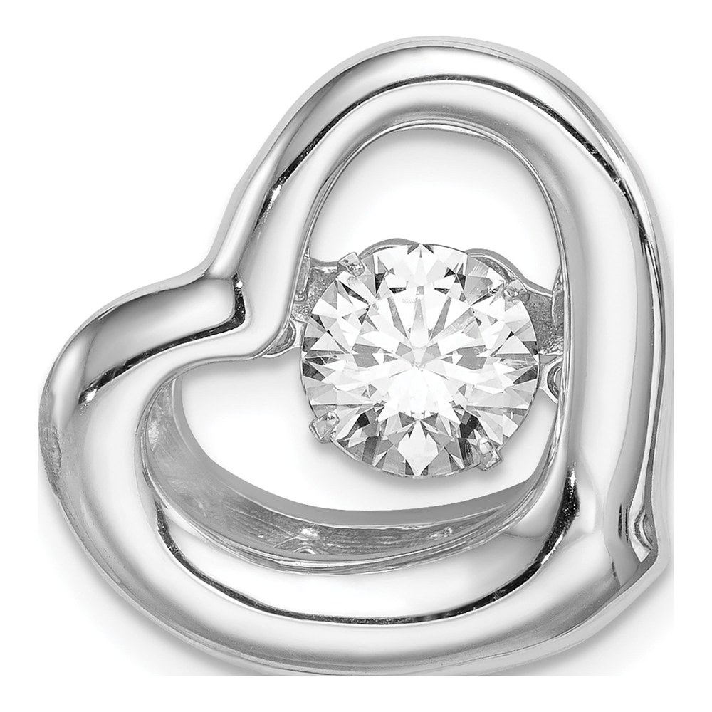 Sterling Silver CZ Heart Pendant