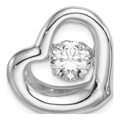 Sterling Silver CZ Heart Pendant