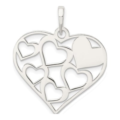 Sterling Silver 'mom' Engraved Heart Pendant – view 5