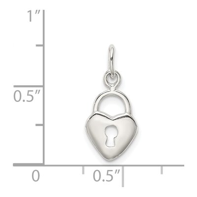Sterling Silver Heart Lock Pendant – view 5