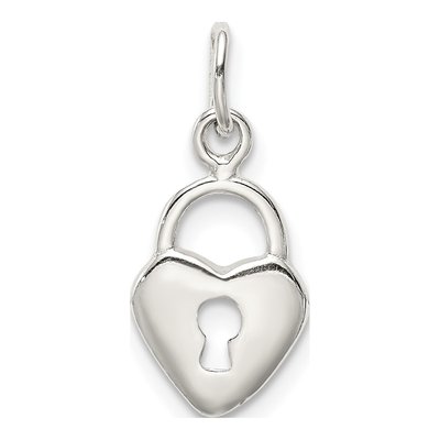 Sterling Silver Heart Lock Pendant