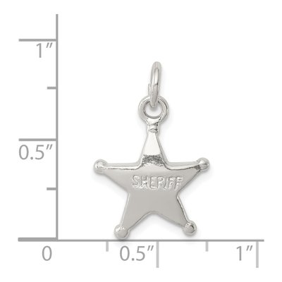 Sterling Silver Sheriff's Badge Pendant – view 4