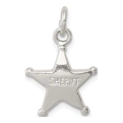Sterling Silver Sheriff's Badge Pendant