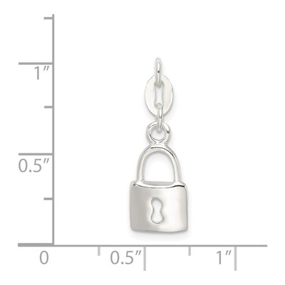 Sterling Silver Lock Key Charm – view 5