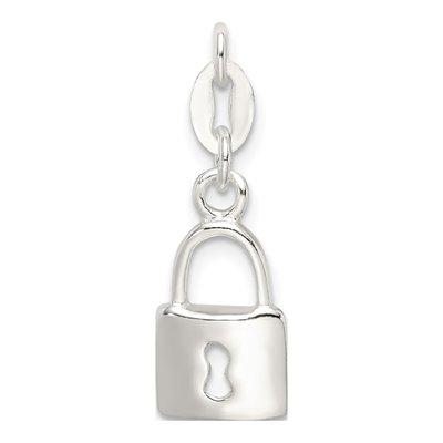 Sterling Silver Lock Key Charm