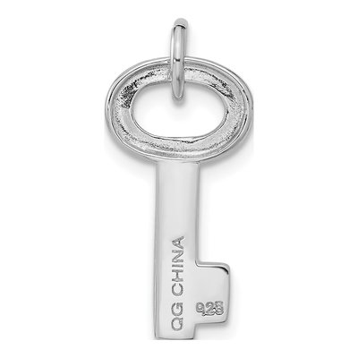 Sterling Silver Crystal Key Pendant – view 4