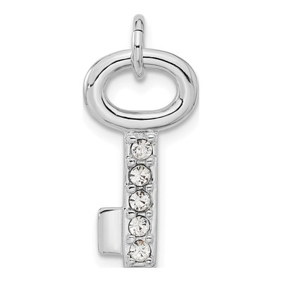 Sterling Silver Crystal Key Pendant