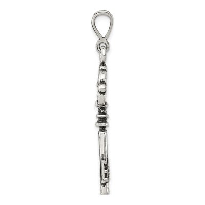 Sterling Silver Antiqued Key Pendant – view 3
