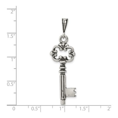 Sterling Silver Antiqued Key Pendant – view 4