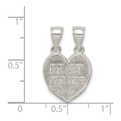 Sterling Silver Mini Best Friends Heart Set Pendant – view 4