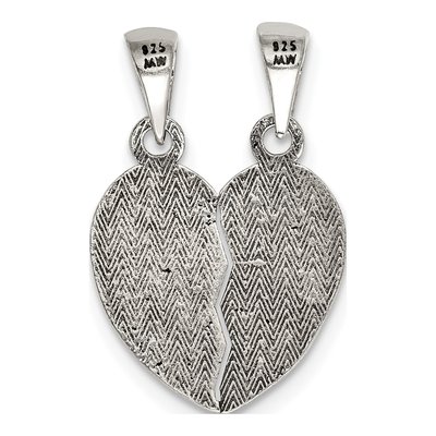Sterling Silver Best Friends Break Away Heart Pendant – view 5