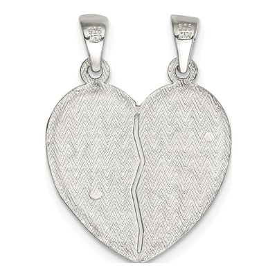 Sterling Silver Best Friends Break Apart Heart Pendant – view 5