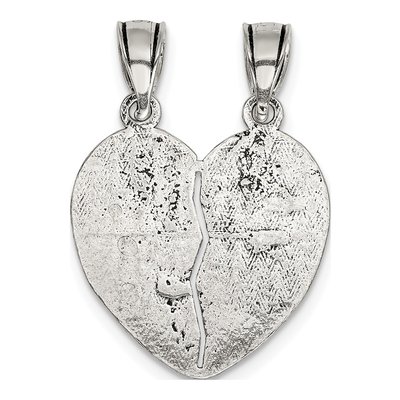 Sterling Silver Best Friends Break Apart Heart Pendant – view 5
