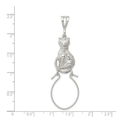 Sterling Silver Sitting Cat Holder Pendant – view 4
