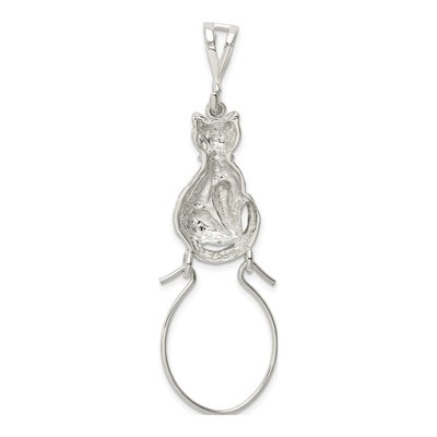 Sterling Silver Sitting Cat Holder Pendant – view 5