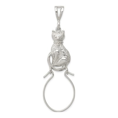 Sterling Silver Sitting Cat Holder Pendant