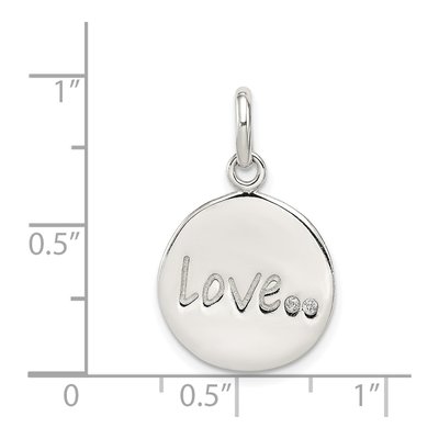Sterling Silver CZ LOVE Pendant – view 5