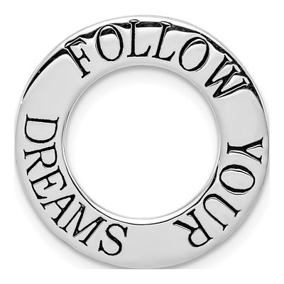 Sterling Silver 'follow Your Dreams' Slide Pendant