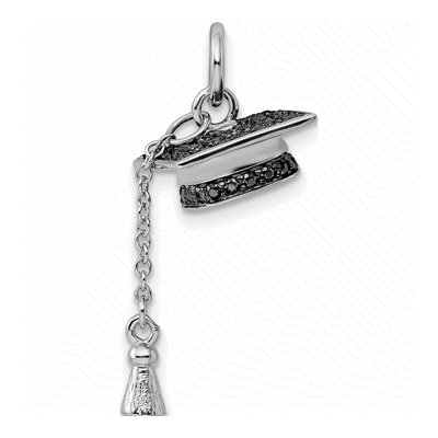 Sterling Silver CZ Graduation Cap Pendant – view 4