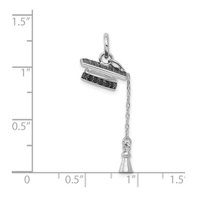 Sterling Silver CZ Graduation Cap Pendant – view 5