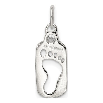 Sterling Silver CZ Footprint Pendant – view 5