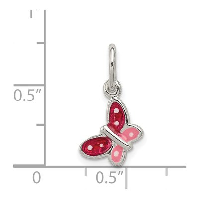 Sterling Silver Enamel Butterfly Pendant – view 4