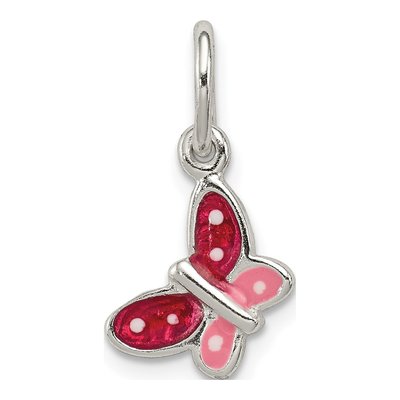 Sterling Silver Enamel Butterfly Pendant