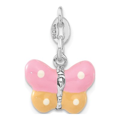 Sterling Silver 3-D Enamel Butterfly Charm – view 4