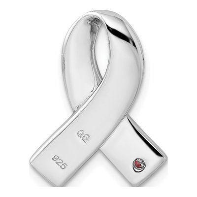 Sterling Silver CZ Awareness Ribbon Pendant – view 4