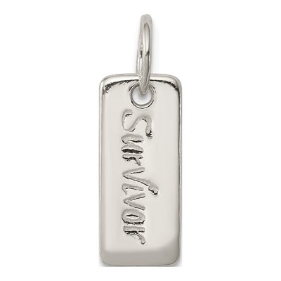 Sterling Silver Courage Survivor Reversible Charm