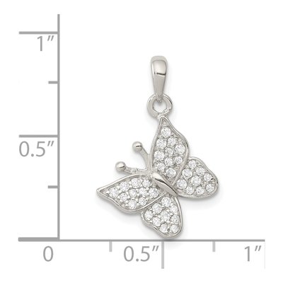 Sterling Silver CZ Butterfly Pendant – view 4