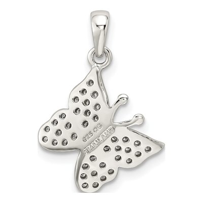 Sterling Silver CZ Butterfly Pendant – view 5