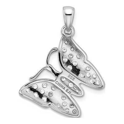 Sterling Silver CZ Butterfly Pendant – view 4