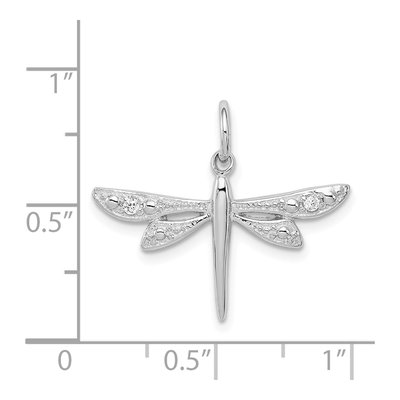 Sterling Silver CZ Dragonfly Pendant – view 4