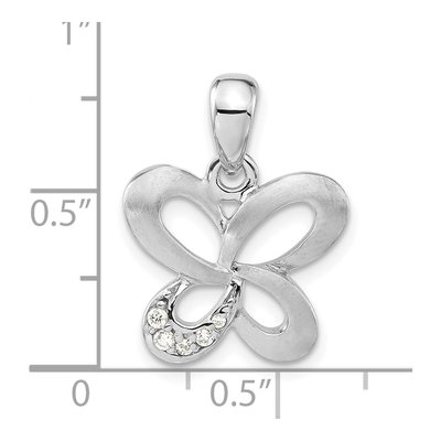 Sterling Silver CZ Butterfly Pendant – view 3