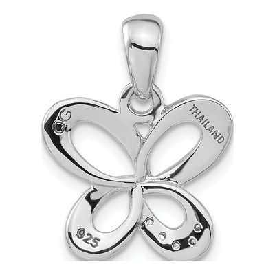 Sterling Silver CZ Butterfly Pendant – view 4